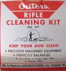 Vintage Outers Gunslick Rifle Cleaning Kit No. 477 30 Cal. In Red Metal Box
