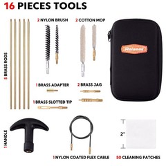 .177 & .22 Cal Airgun Cleaning Kit – Cotton Mop, Brass Rod, Nylon Brushes, Compa