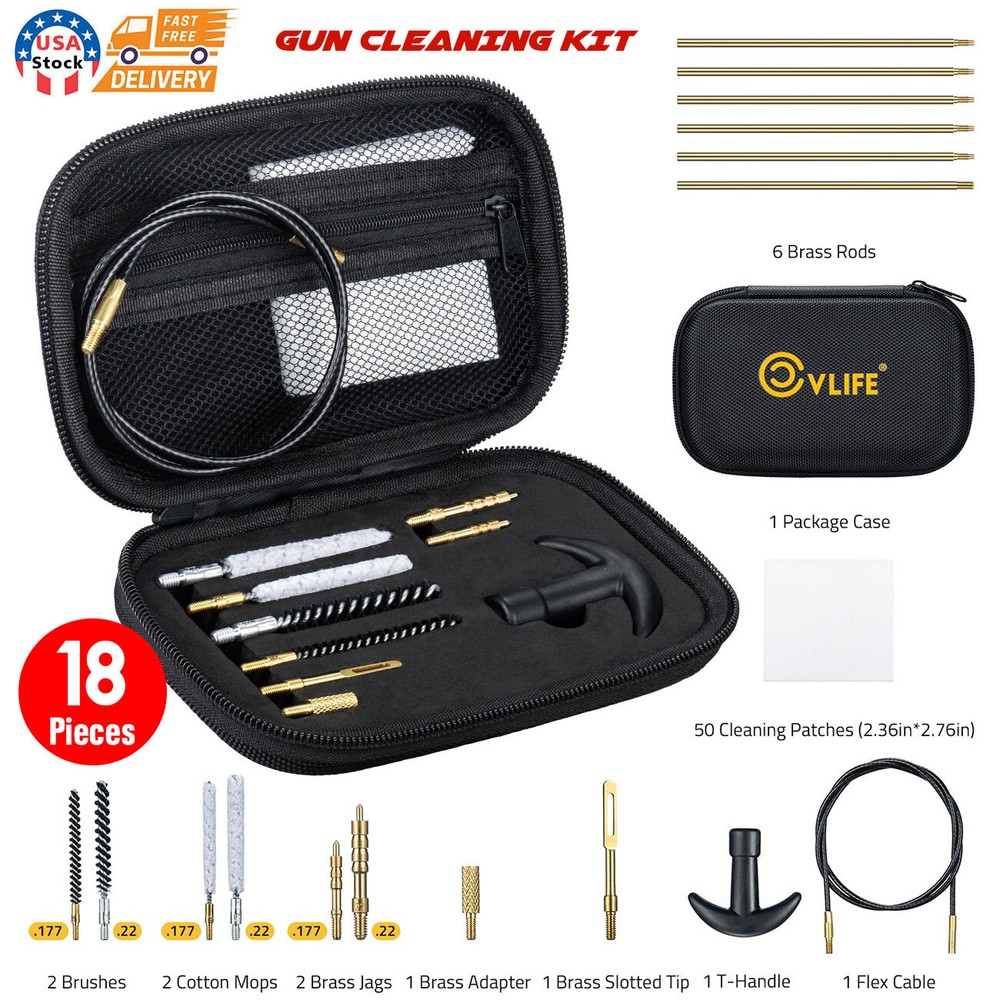 Handguns Cleaning Kit for Pistols RevoIver Rifles .177/.22lr/5.56mm/.22/.223/.17
