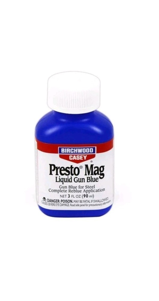Birchwood Casey Presto Mag Liquid Gun Blue 3oz Cold Blue Finish for Steel