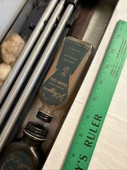 JC Higgins Vintage Wood Shotgun Cleaning Kit with Tube Of 1940’s Gunslick