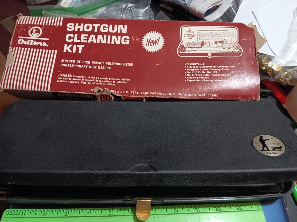 Vintage Outers 20- 28 Gauge Shotgun Cleaning Kit USED, In Rough Box (25-1330)