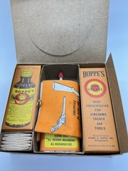 Vintage Hoppe’s Gun Cleaning Pack in Original Box w/No. 9 Cleaning Oil & Grease.