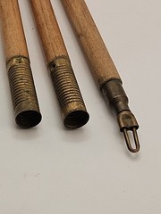 Vintage 3 pc Wood Wooden Rifle Shotgun Gun Barrel Cleaning Rod w/ Brass Jag Tip