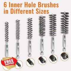 AUGHOA 6 PCS Bore Brush Set 8-19mm