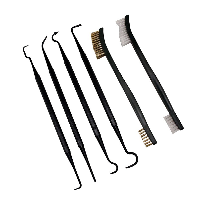Lyman 04038 Pick & Brush Gun Firearm Cleaning 6 Piece Set w/ Brass/Nylon Brushes