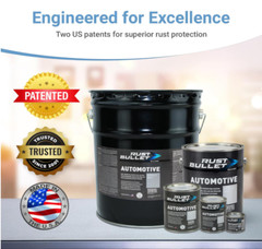 RUST BULLET Automotive Rust Inhibitor–UV Resistant, Premixed Metallic Gray Paint