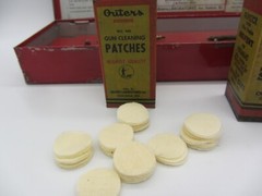 Vtg Outers Gunslick Cleaning Kit W/ Patches, Oil Bottle Empty Box Tin