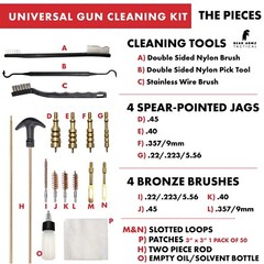Handgun Cleaning Kit for Pistols Revolver and SBR Calibers .22 38 9mm 347 40 45