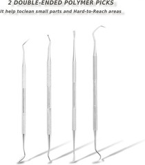 20 Pcs Gun Cleaning Brushes & Picks Kit Set Brass Steel Nylon Double Ended Gun C