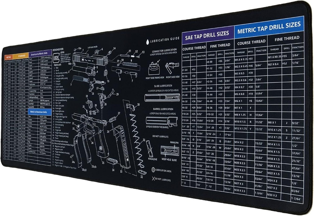 35×12 Inches Gun Cleaning Mat, Large Gun Mat for Glock Black