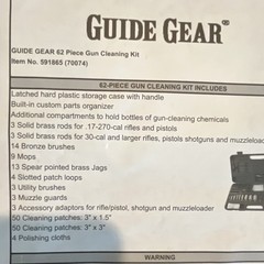 Guide Gear 62pc Gun Cleaning Kit Deep Cleaning Green Case Handle MPN 591865