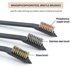 Gun Cleaning Brushes Kit – Brass, Copper, Steel & Nylon Picks Set for Firearms