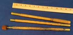 Vintage Wood 3 Piece Shotgun Cleaning Rod With Soft Tip, Brass couplings