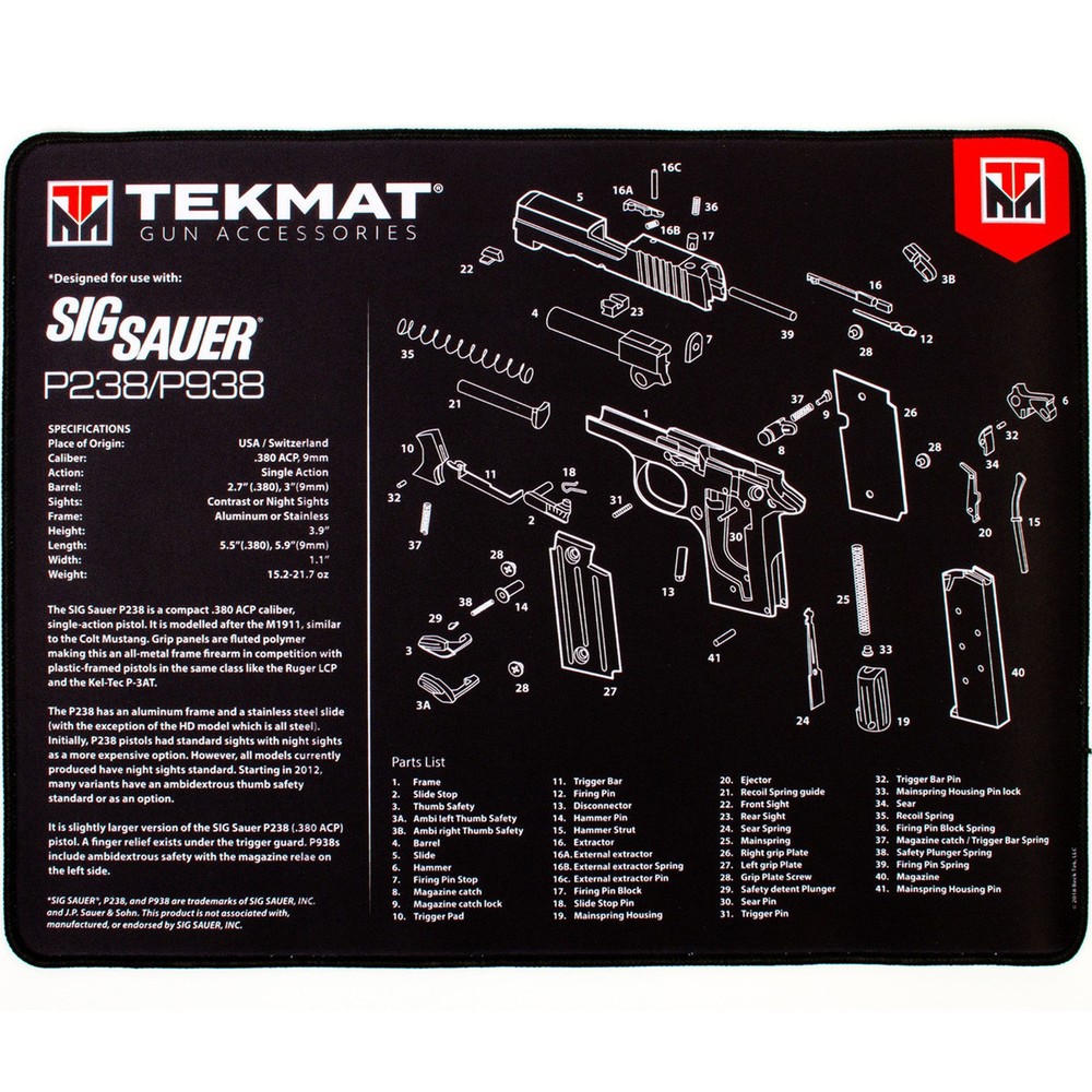TekMat Original Gun Cleaning Mat – 17″ X 11″ – Sig Sauer P238