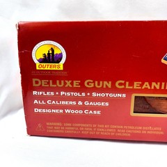 Deluxe Gun Cleaning Kit Outers Wooden Case Bronze Brushes-No Solvent or CD