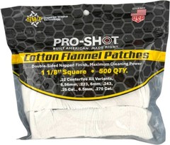 Pro-Shot Cotton Cleaning Patches SQ 1-1/8″ .22/270 Cal 500/ct Flannel