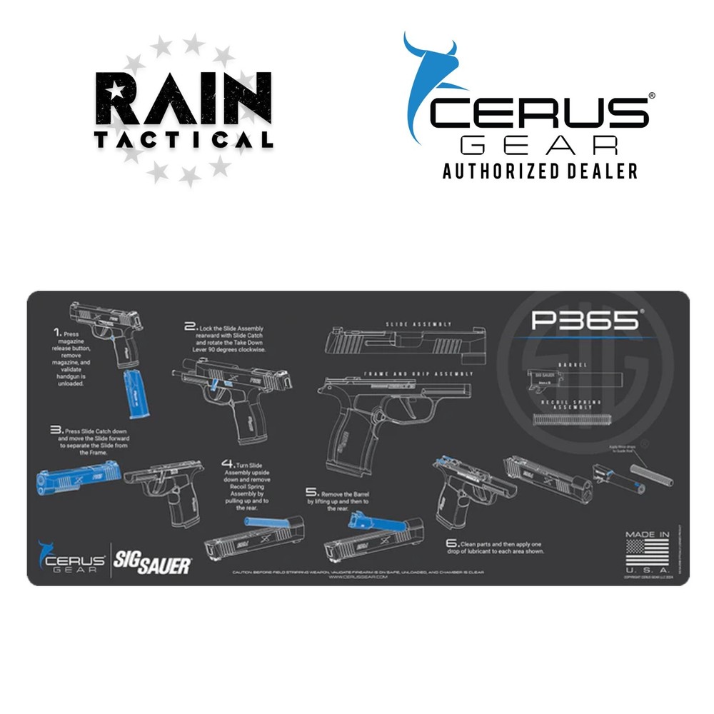 Sig Sauer P365 Instructional Gun Cleaning Mat Jumbo 12″ X 27″ Cerus Gear