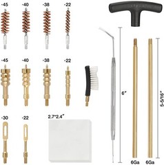 Swiss+Tech 16PC Handgun Cleaning Kit Universal Cleaning Rod Bore Brushes w/ Case
