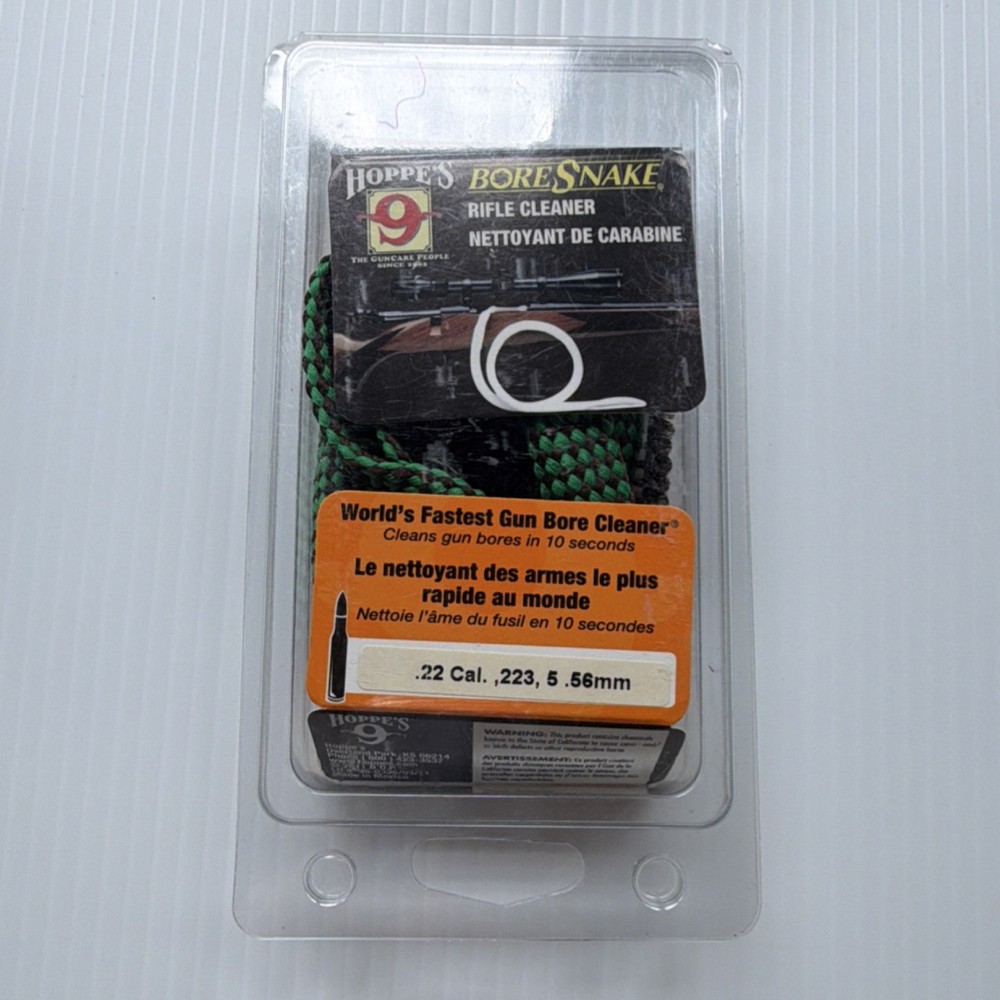 Hoppe’s Bore Snake Reusable Rifle Cleaner .22 Cal .223 5.56mm Green Brown 24011