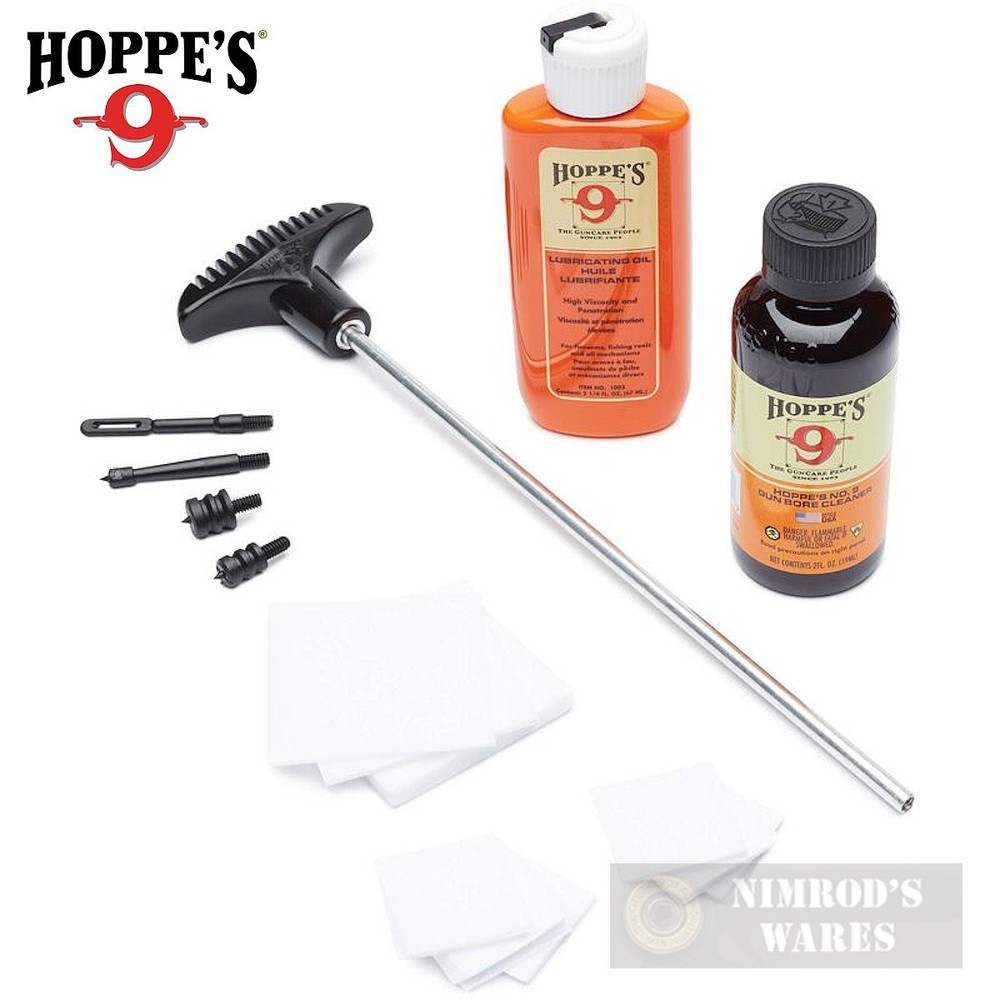 Hoppe’s .38 357 9mm Pistol CLEANING KIT Solvent Oil Patches Rod PCO38B FAST SHIP