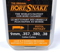 HOPPE’S BORESNAKE DEN 9mm & 38/380/357 caliber Pistol Cleaning Kit 24002D