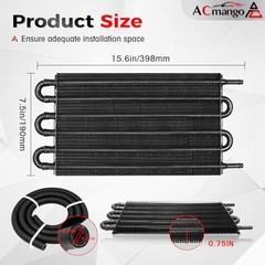 Black Ultra-Cool Tube & Fin Transmission Cooler – 5/16″ – 6-Pass – Universal