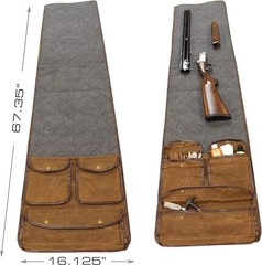 Portable Gun Cleaning Mat w/Waxed Canvas Handle and Pockets Shooting Mat Brown