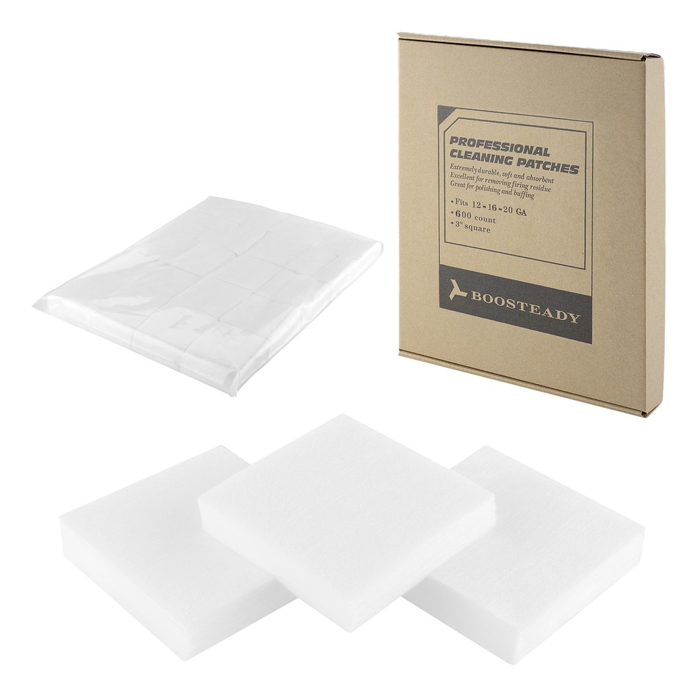 600 of 3″ Square Gun Cleaning Patches in Carton box for 12GA 16GA 20GA Size