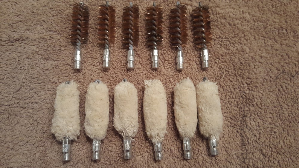 12 Pcs 20 ga (6)Cleaning Bore Brushes & (6)Swabs 20 Gauge Shotgun
