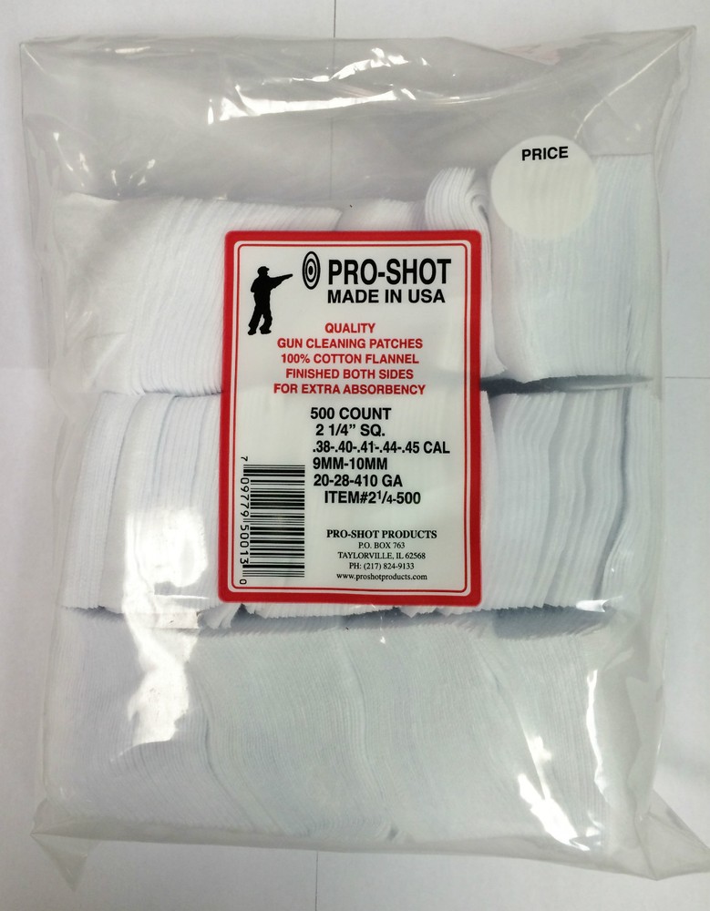 Pro Shot 500 Count Shot Gun 2 1/4″” Square Patches for 20 Gauge