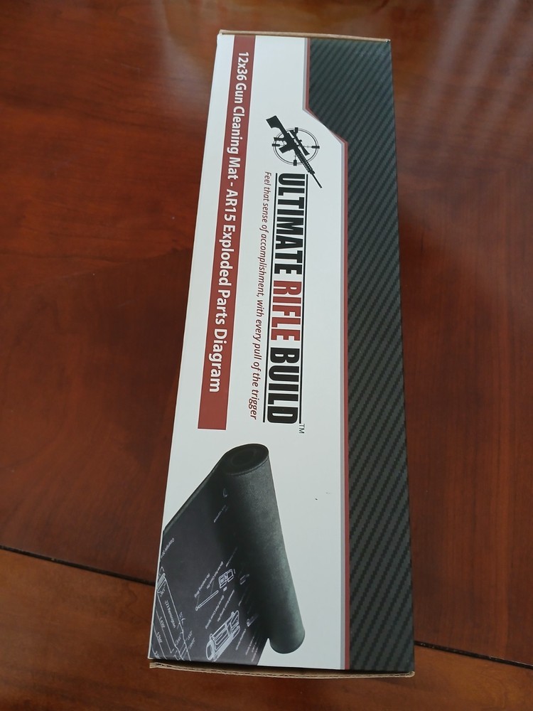 Ultimate Rifle Build AR-15 Cleaning Mat 12×36 Black Oil Resistant Parts Diagram