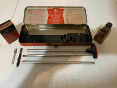 Vintage Sears No 2142 .410 Shotgun Gun Cleaning Kit Rods Oil Case