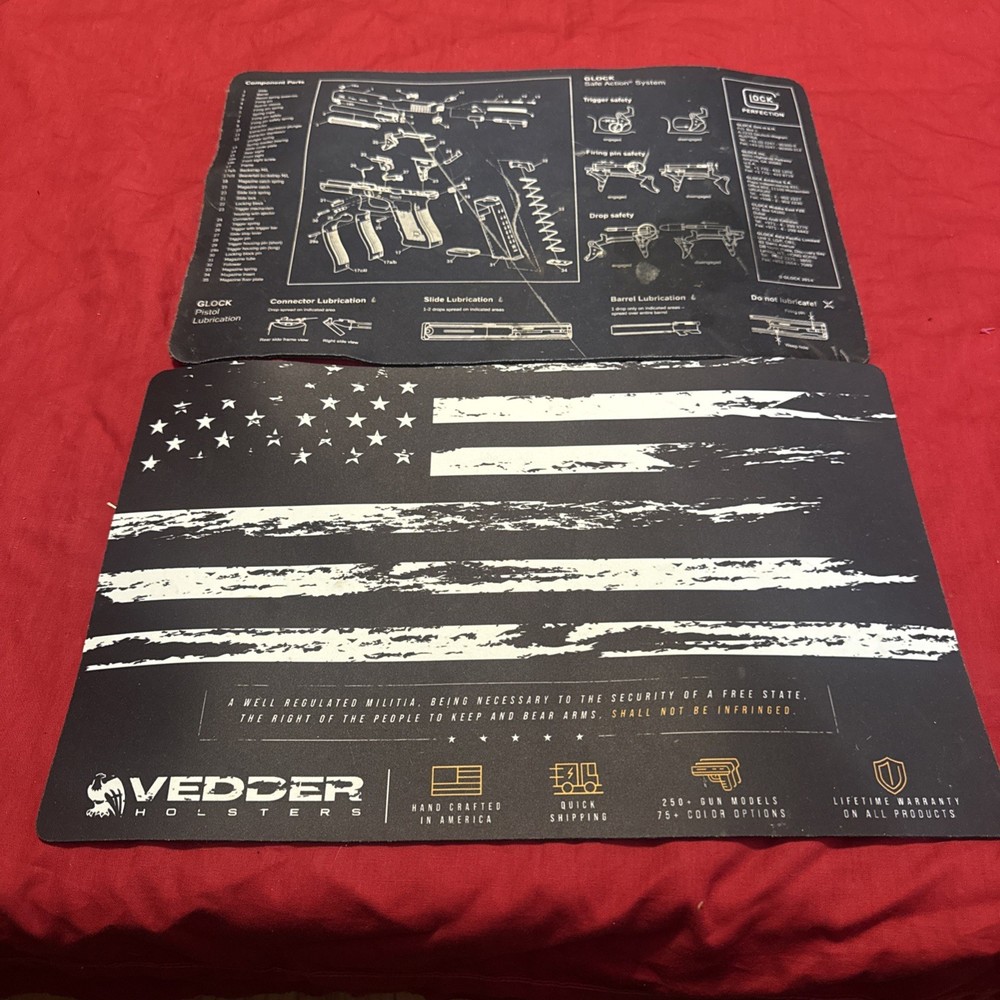 Gun Cleaning Mat for Glock – 24″ X12″ Gun Mat Black Used (2) Mats. By Cm