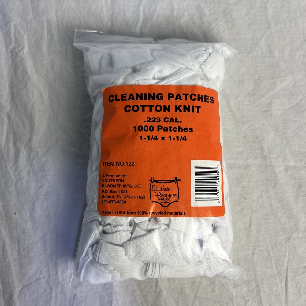 Southern Bloomer Cotton Cleaning Patches 1.2×1.2 for .223 Calibers Bulk (Read)