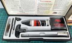 Kleen-Bore Handgun Cleaning Kit 38 357 9mm With Steel Rod Black Case Vintage