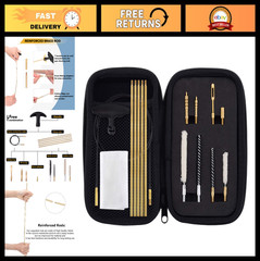 .177 & .22 Cal Airgun Cleaning Kit – Cotton Mop, Brass Rod, Nylon Brushes, Compa
