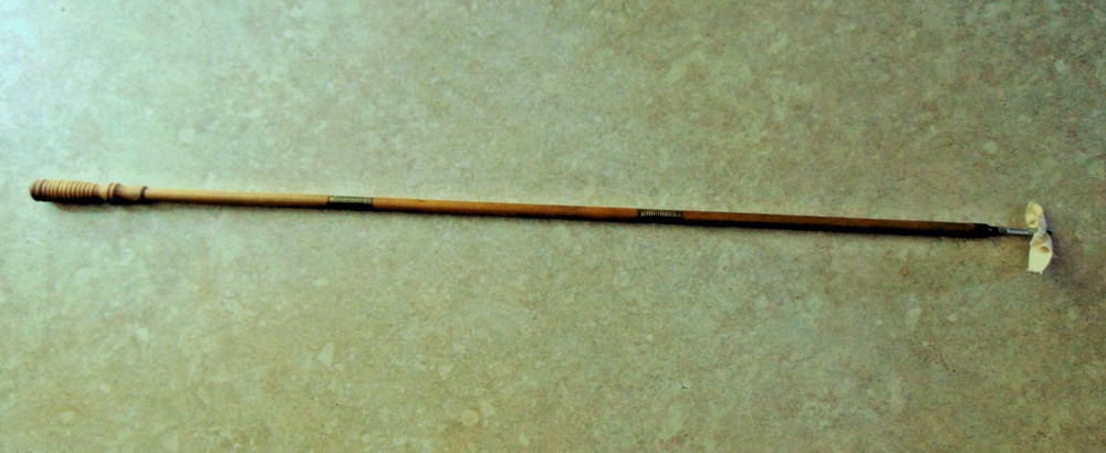 38″ ANTIQUE WOODEN/BRASS RIFLE CLEANING ROD…NO MAKER–GOOD CONDITION