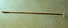 38″ ANTIQUE WOODEN/BRASS RIFLE CLEANING ROD…NO MAKER–GOOD CONDITION