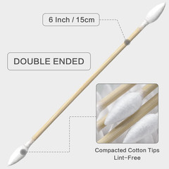 400PCS Gun Cleaning Swabs – Double Ended, 6 Inch Long, Pointed and Bamboo Cotton