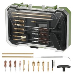 16PC Universal Handgun Cleaning Kit Clean Rod Bore Brush Gun Cleaning Jag w/Case