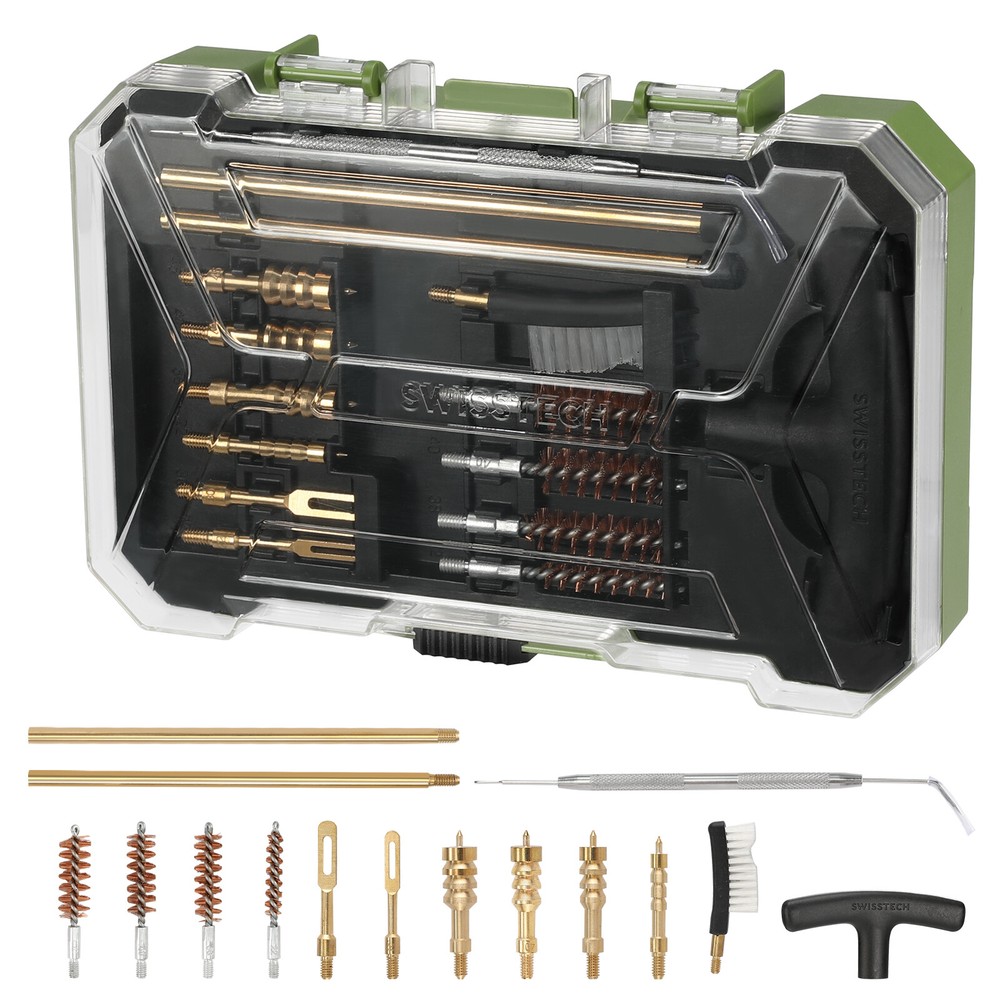 Universal Handgun Cleaning Kit Clean Rod Bore Brush Gun Cleaning Jag 16PC w/Case