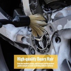6PCS Car Detailing Brush Set, Ultra Soft Boars Hair Detail Brushes, Automotive