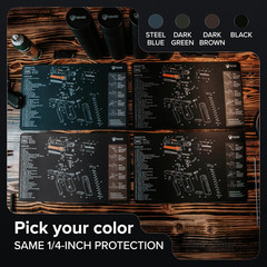 Gun Cleaning Mat for Glock – Double Thickness Gun Mat – HD Exploded Diagram Incl