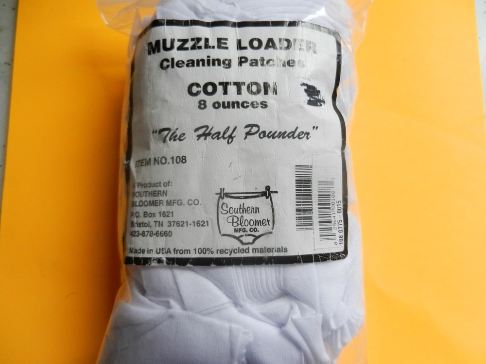 Southern Bloomer Mfg Co; Muzzleloader Cleaning Patches; Half Pound; #108
