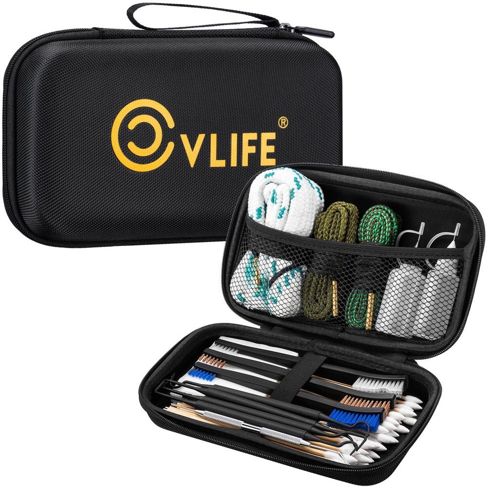 CVLIFE Gun Cleaning Kit for 9mm/.22/.223/5.56mm/12GA/.38/.357 – black