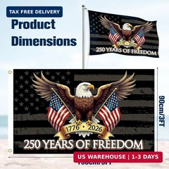 America 250 Flag, 250th Anniversary USA Double Sided 3 Ply Outdoor Flag, 1776-20