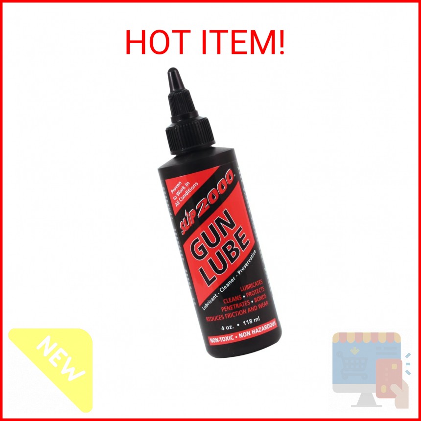 SLIP 2000 Gun Lube – Lubricating CLP Gun Cleaner – 4 oz Squeeze Bottle