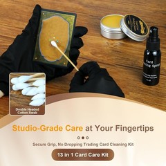 Card Care Clean Kit with Plastic Case for Trading and Collectible Cards