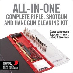 Universal Gun Cleaning Kit W/ Oil Resistant Mat Pistols Rifles Shotguns New